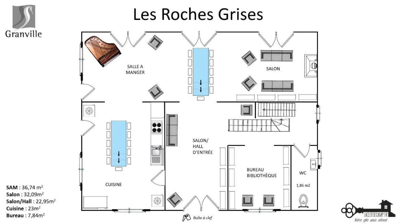 Les roches Grises, Luxueuse villa face mer, 4étoiles, SPA et jardin panoramique, société La Clef Decamp Granville Extérieur photo
